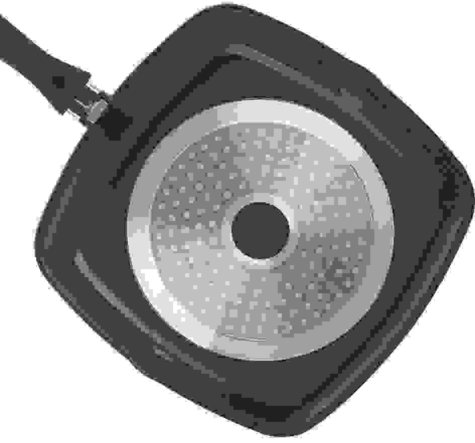 Cheffinger Grillpfanne - mit Deckel - Marmorbeschichtung - 28 cm - Schwarz