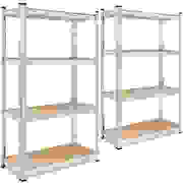 DBA Metall-Lagerregal/Regalschrank mit 4 Fachböden - 700kg Tragkraft - (HxBxT) 160x90x40 cm - 175kg pro Fachboden - 2 STUKS