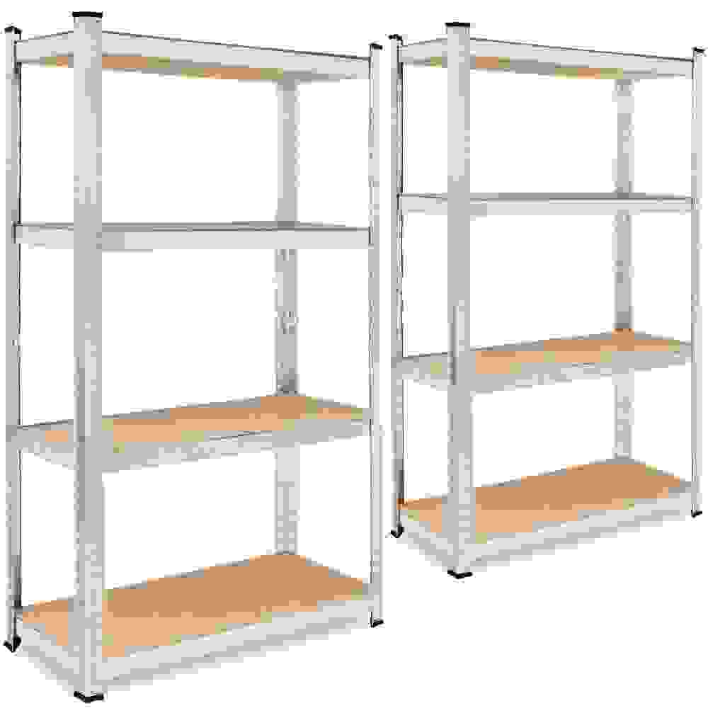 DBA Metall-Lagerregal/Regalschrank mit 4 Fachböden - 700kg Tragkraft - (HxBxT) 160x90x40 cm - 175kg pro Fachboden - 2 STUKS
