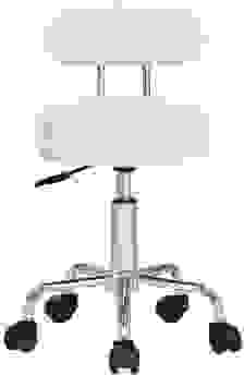 DBA Rollhocker weiß mit Rückenlehne