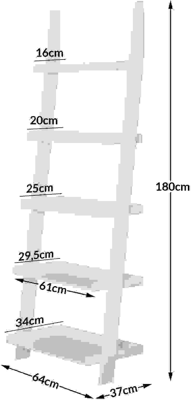 DBA Wandregal weiß mit 5 Fachböden 180 x 64 cm