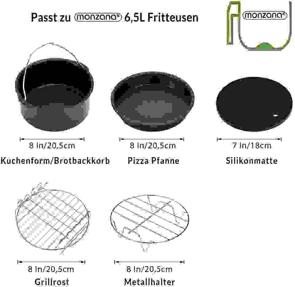 Deuba Airfryer Zubehör - Komplettset - 9 Teile