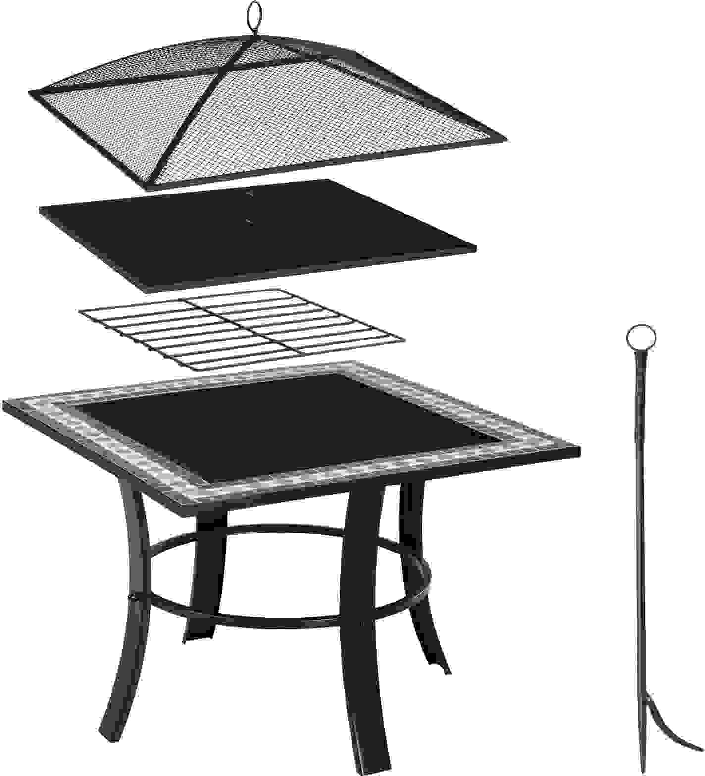 Deuba Mosaik Feuerschale Quadratisch 76x76cm