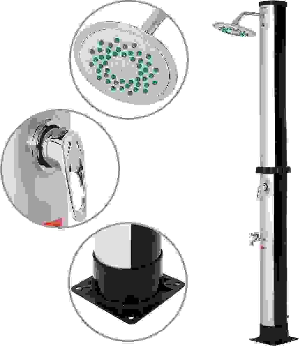 Deuba Solarbetriebene Gartendusche - Wärme bis zu 60° - 35L - Einfach und UV-beständig