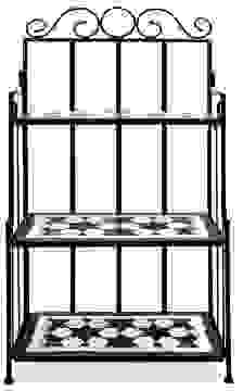 Deuba Standregal Mosaik - 58 x 30 x 115 cm schwarz