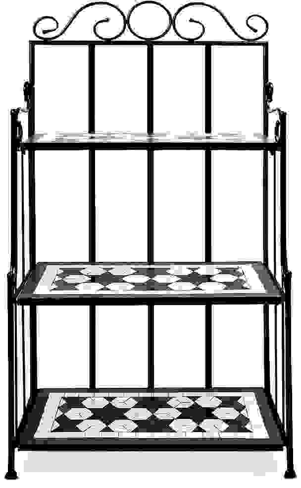 Deuba Standregal Mosaik - 58 x 30 x 115 cm schwarz