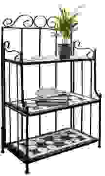 Deuba Standregal Mosaik - 58 x 30 x 115 cm schwarz