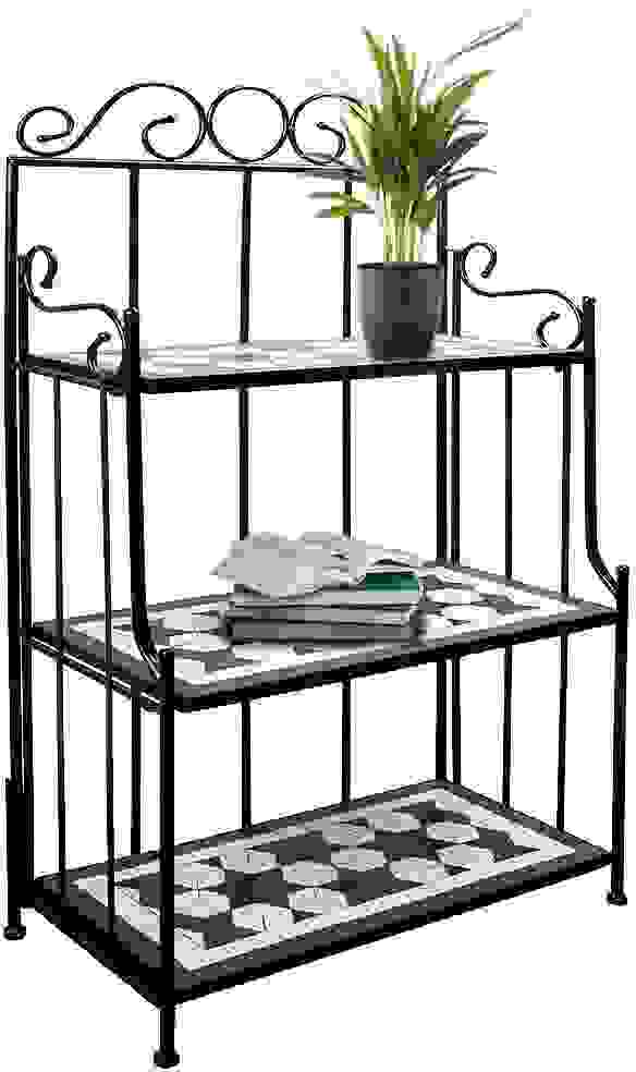 Deuba Standregal Mosaik - 58 x 30 x 115 cm schwarz