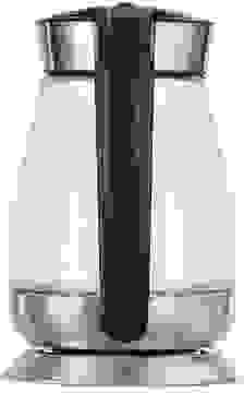 Deuba Wasserkocher Schwarz/Silberglas/Edelstahl 1.7L