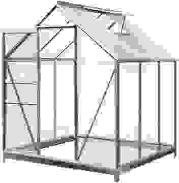 Deubois Aluminium-Gewächshaus 5,85 m³, mit Dachfenster, Regenrinne und Fundament