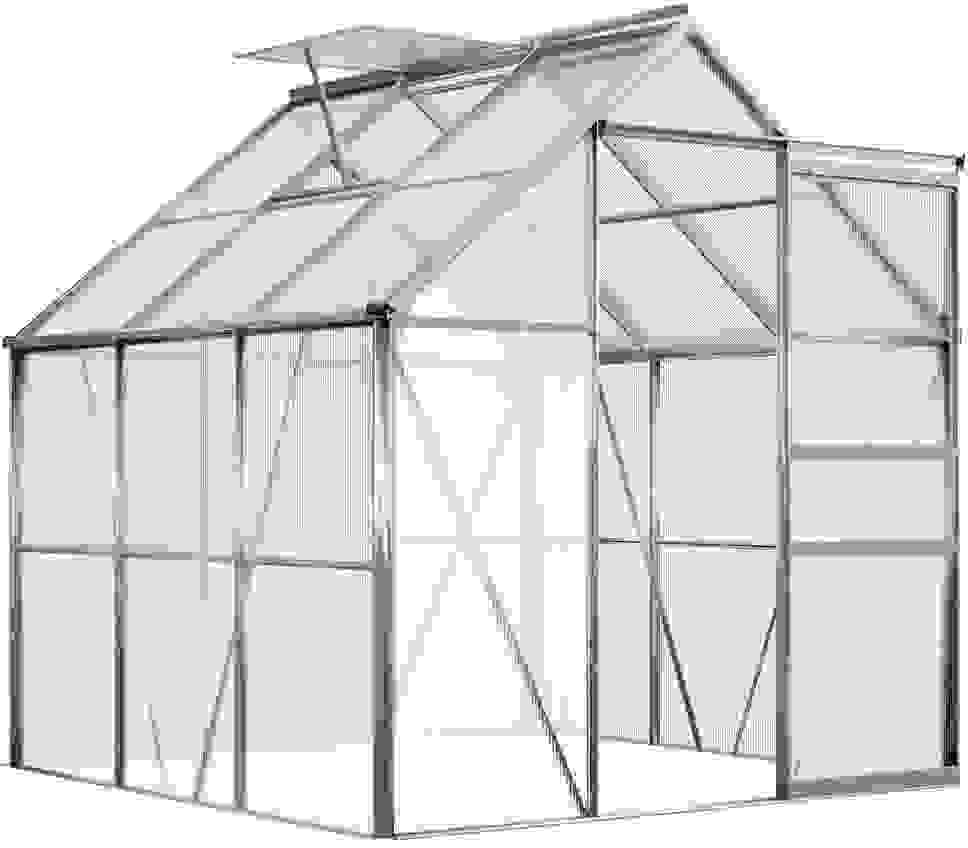 Deubois Aluminium Gewächshaus 5,85m³, mit Fenster und Regenrinne M4