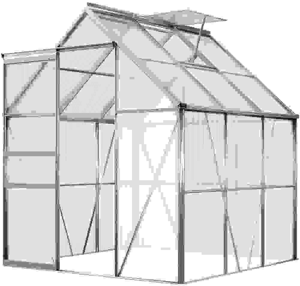 Deubois Aluminium Gewächshaus 5,85m³, mit Fenster und Regenrinne M4