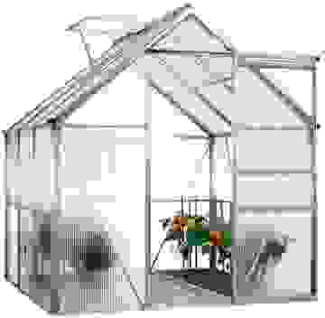 Deubois Aluminium Gewächshaus 5,85m³, mit Fenster und Regenrinne M4