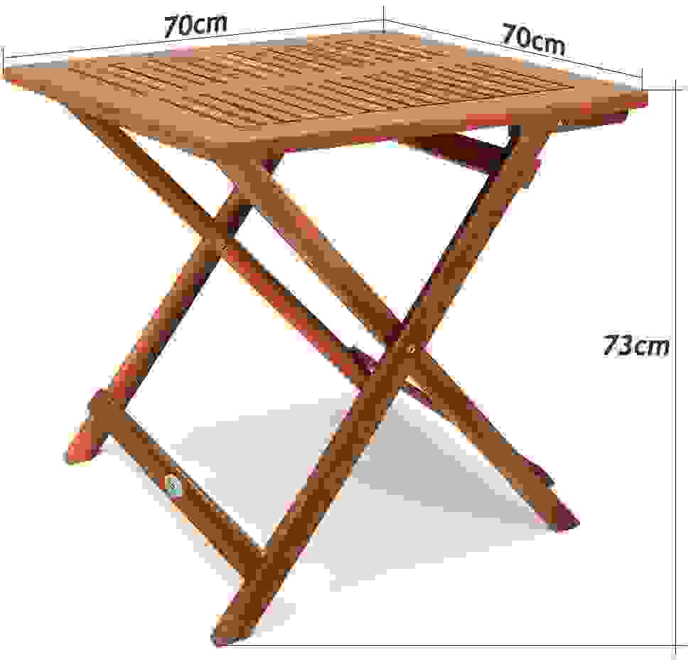 Deubois Beistelltisch Akazienholz 70x70x73cm klappbar