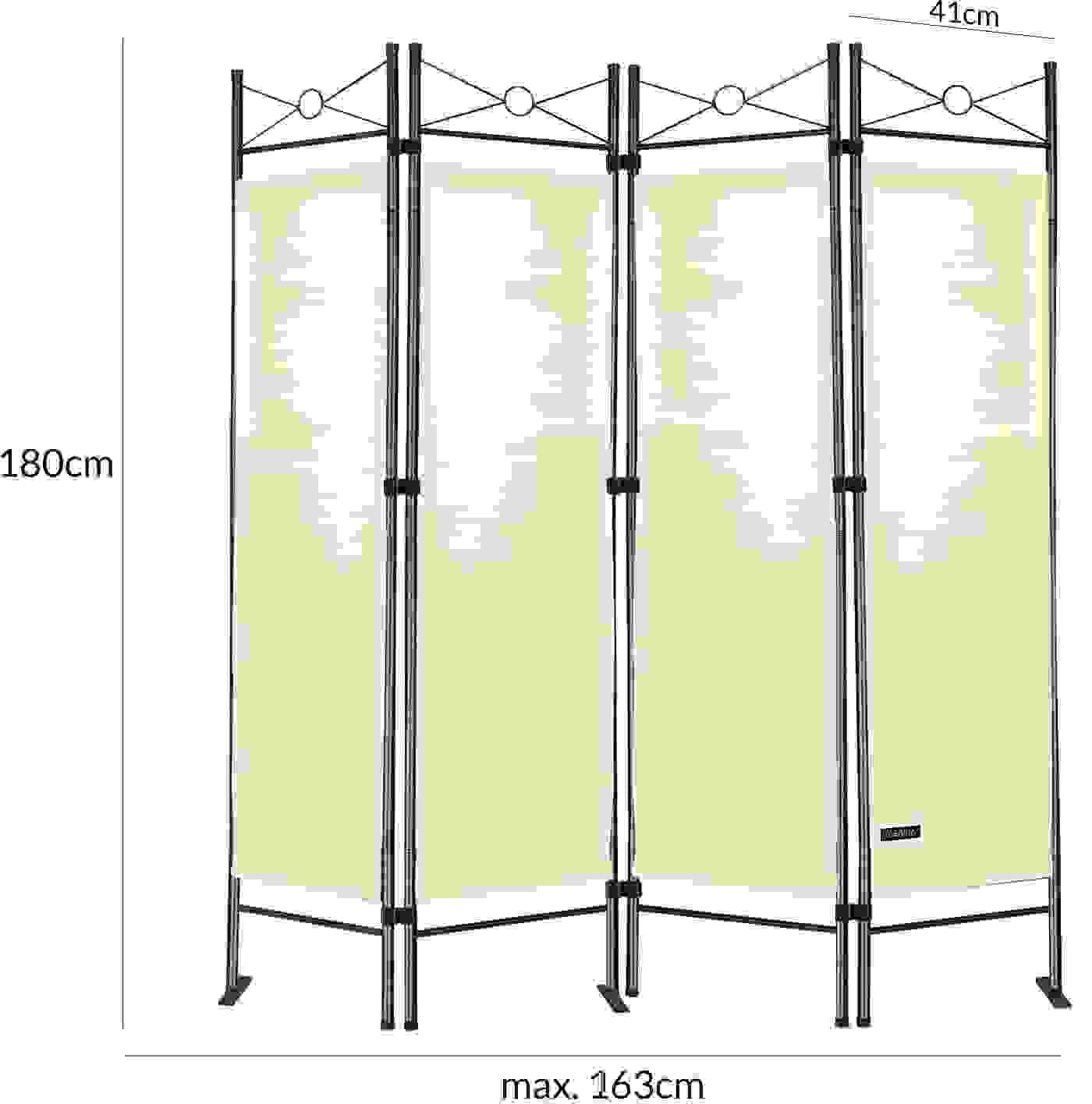 Deubois Faltwand - weiß - 180 x163cm - Polyester