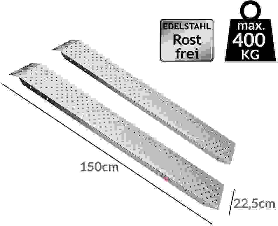 Deubois Stahl Auffahrrampen 2er Set - Max. 200 kg pro Schiene
