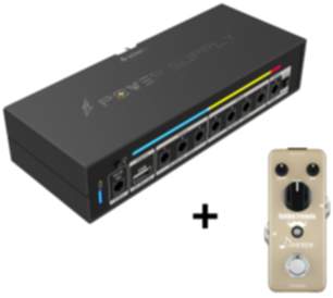 Donner DP-X Tragbares Effektnetzteil - Golden Tremolo Effektpeda mit Effektnetzteil