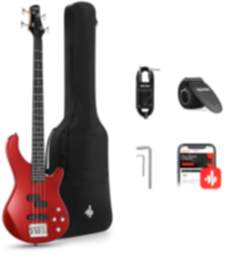 Donner DPJ-100 E-Bass Gitarre PJ-Style - Rot