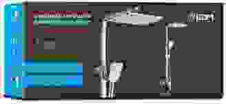 EDM Komplette Brausegarnitur mit Regenbrause Brauseschlauch und Griff - Chrom - Kopfbrause 34cm