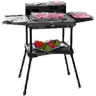Excellent Electrics Elektrogrill - zwei Seitenablagen, Warmhalterost, zusätzliche Platte - 2000W - Schwarz