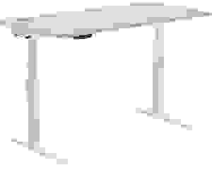 Fellowes Levado elektrisch höhenverstellbarer Schreibtisch grau rechteckig, C-Fuß-Gestell weiß 180,0 x 80,0 cm