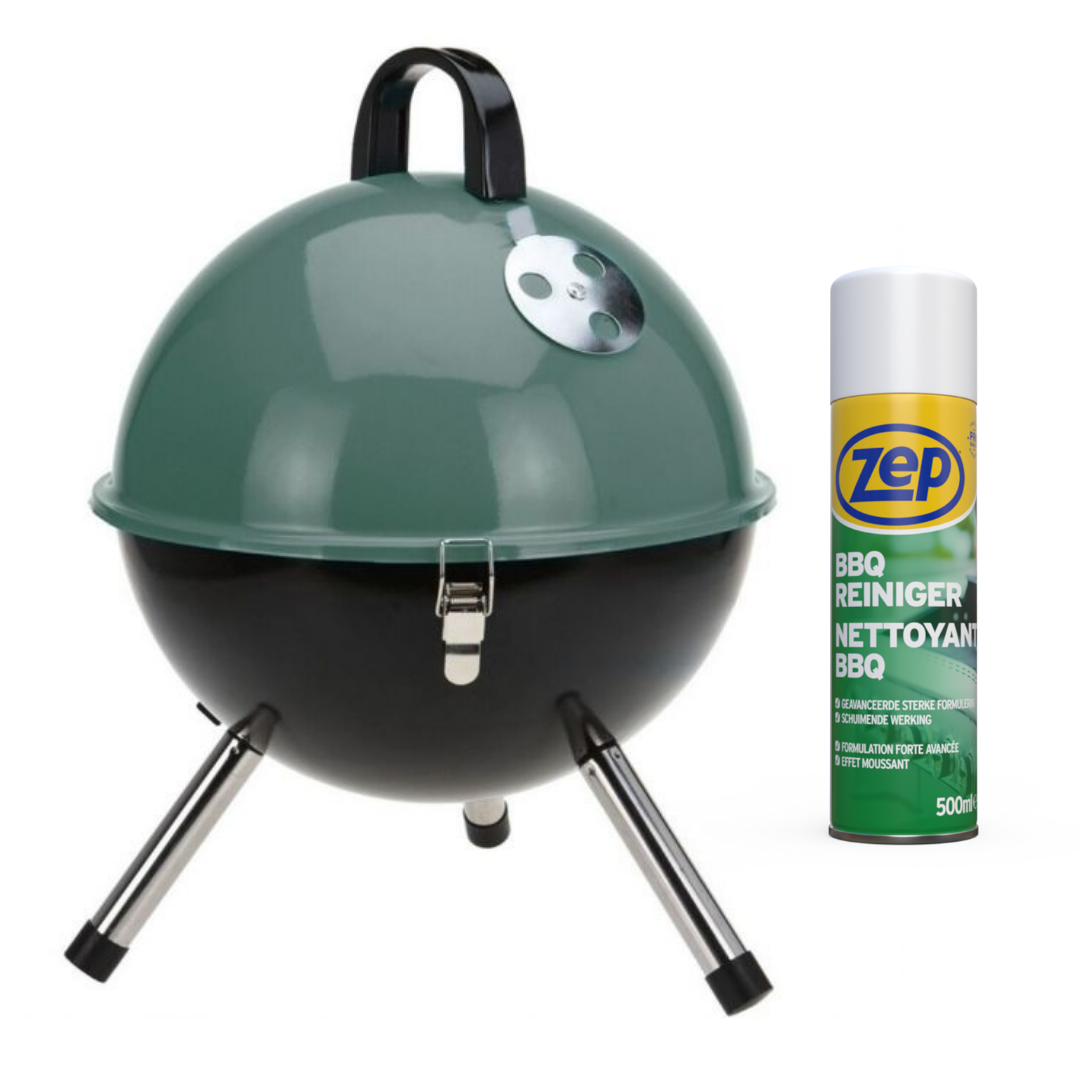 Fertig! BBQ-Kugelgrill mit ZEP BBQ-Reiniger - Ø 31 cm - Grün - 500 ml