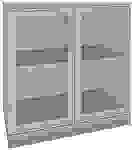 fm Aktenschrank Oldenburg, 4260429767649 akazie, Acrylglas klar 2 Fachböden 80,0 x 44,2 x 78,1 cm