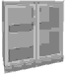 fm Aktenschrank Oldenburg, 4260429767793 lichtgrau, Acrylglas klar 2 Fachböden 80,0 x 44,2 x 78,1 cm