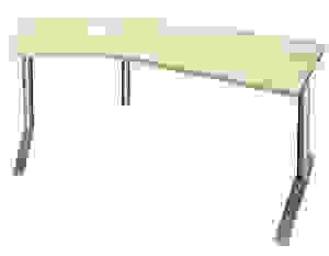 fm fastline Schreibtisch königsahorn Bogenform, C-Fuß-Gestell silber 220,0 x 80,0 cm