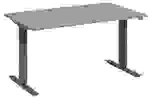 fm Move elektrisch höhenverstellbarer Schreibtisch eiche, anthrazit metallic rechteckig, T-Fuß-Gestell grau 160,0 x 80,0 cm