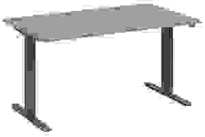 fm Move elektrisch höhenverstellbarer Schreibtisch eiche, anthrazit metallic rechteckig, T-Fuß-Gestell grau 180,0 x 80,0 cm