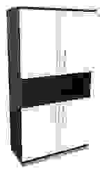 fm Regalschrank Oldenburg, 4260649684382 weiß, lavagrau 4 Fachböden 100,0 cm 44,2 cm