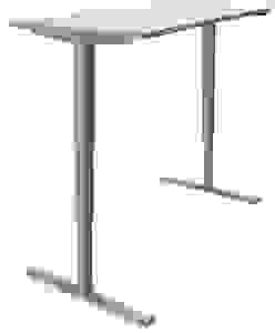 fm Sidney elektrisch höhenverstellbarer Schreibtisch lichtgrau rechteckig, T-Fuß-Gestell silber 160,0 x 80,0 cm