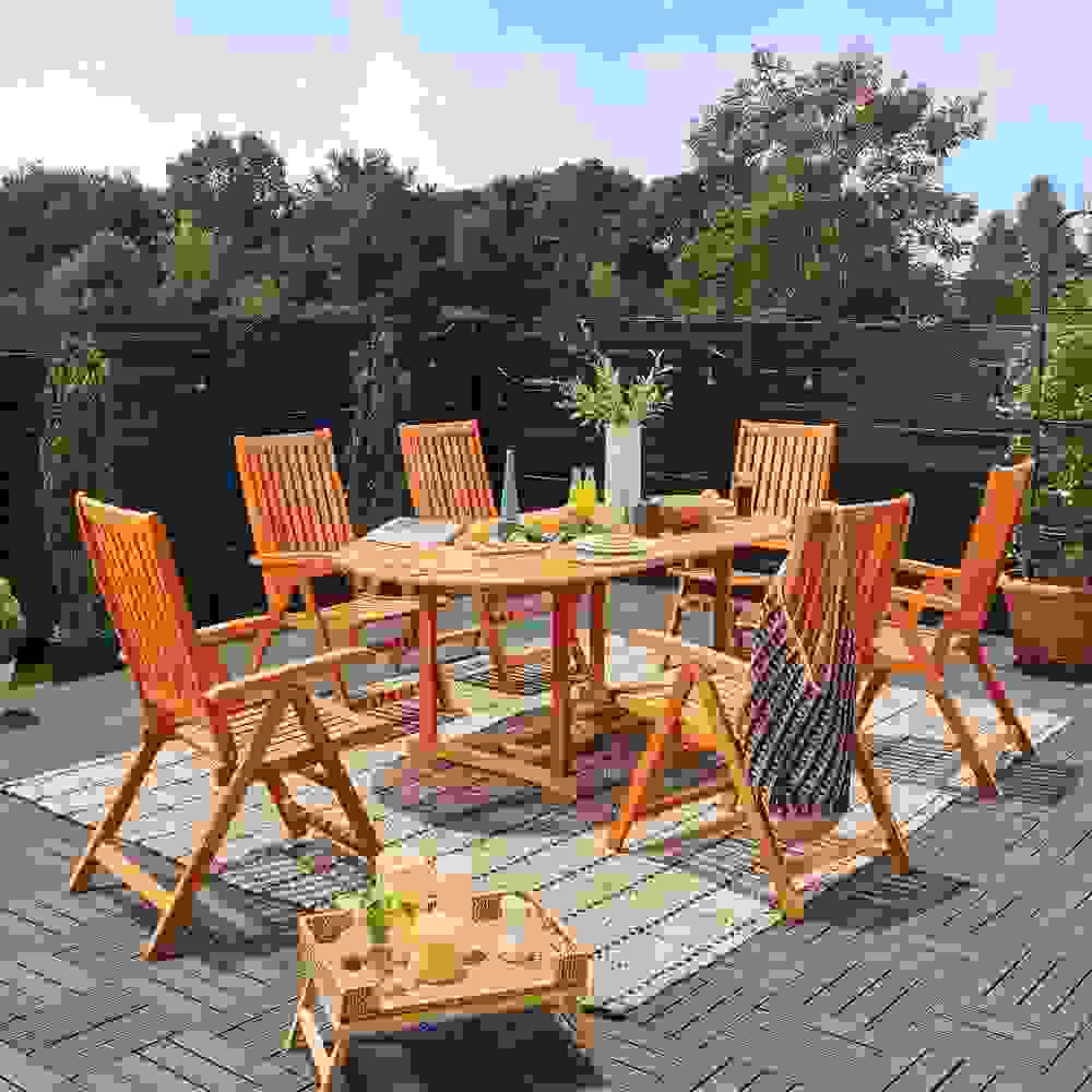 Garten-Sitzgruppe Vanamo 7-tlg. Eukalyptusholz FSC®-zertifiziert