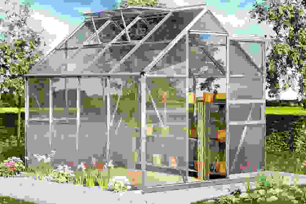 Gartenbruk Aluminium-Gewächshaus 7,6 m³, mit Fundament