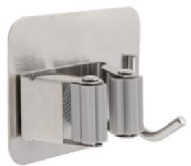 Gedotec Gerätehalter & Haken PROFI aus Edelstahl, selbstklebend Wandmontage, 85 x 65 mm