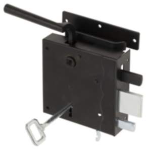 Gedotec Kastenschloss aus Stahl schwarz mit Schlüssel, 100 mm