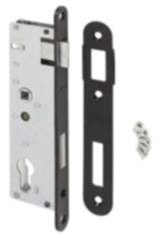 Gedotec Rohrrahmenschloss aus Stahl schwarz DIN-Norm, 72 mm Dornmaß 34 mm