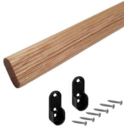 Gedotec Schrankrohr OAK aus Eichenholz oval, 30 x 15 x 1000 mm