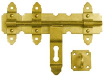 Gedotec Schwerlast-Türriegel aus Stahl absperrbar gelb verzinkt, 200 - 350 mm