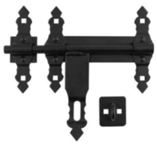 Gedotec Schwerlast-Türriegel aus Stahl absperrbar schwarz DUPLEX, 200 - 350 mm