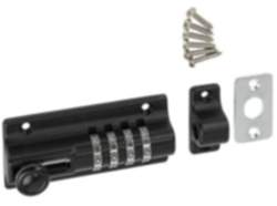 Gedotec Sicherheits-Türriegel aus Stahl schwarz mit Zahlenschloss, 123 mm