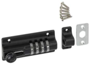 Gedotec Sicherheits-Türriegel aus Stahl schwarz mit Zahlenschloss, 123 mm