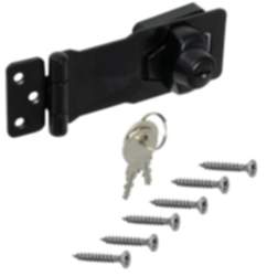 Gedotec Sicherheits-Überfalle aus Stahl schwarz mit Schloss, 95 - 120 mm