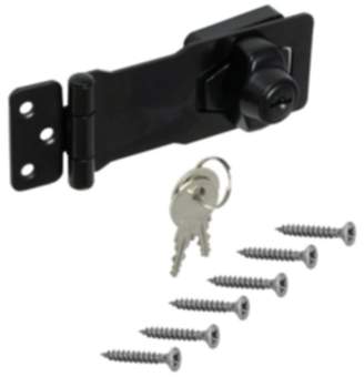 Gedotec Sicherheits-Überfalle aus Stahl schwarz mit Schloss, 95 - 120 mm