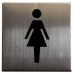 Gedotec Symbol "DAMEN" aus Edelstahl selbstklebend, 75 x 75 mm