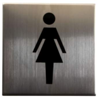 Gedotec Symbol "DAMEN" aus Edelstahl selbstklebend, 75 x 75 mm