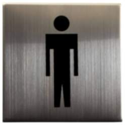 Gedotec Symbol "HERREN" aus Edelstahl selbstklebend, 75 x 75 mm