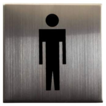 Gedotec Symbol "HERREN" aus Edelstahl selbstklebend, 75 x 75 mm