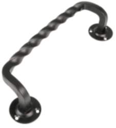 Gedotec Torgriff DACHSTEIN aus Stahl gekröpft schwarz antik, 253 mm